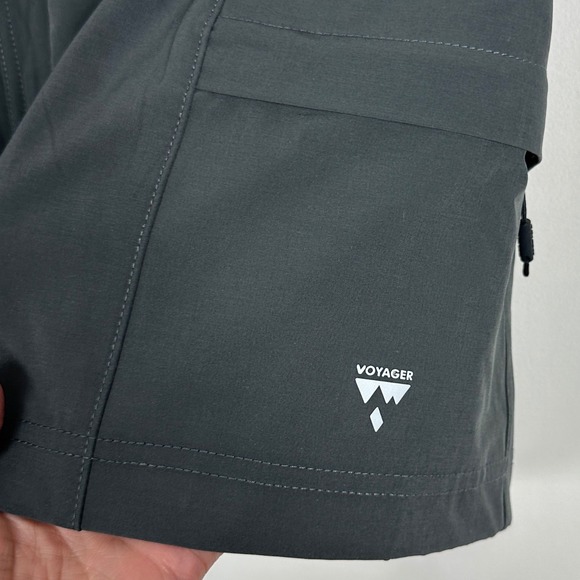 Voyager Quick Dry Pack Out Athletic Shorts Womens Size Large Dark Grey Cargo Zip - Picture 4 of 16